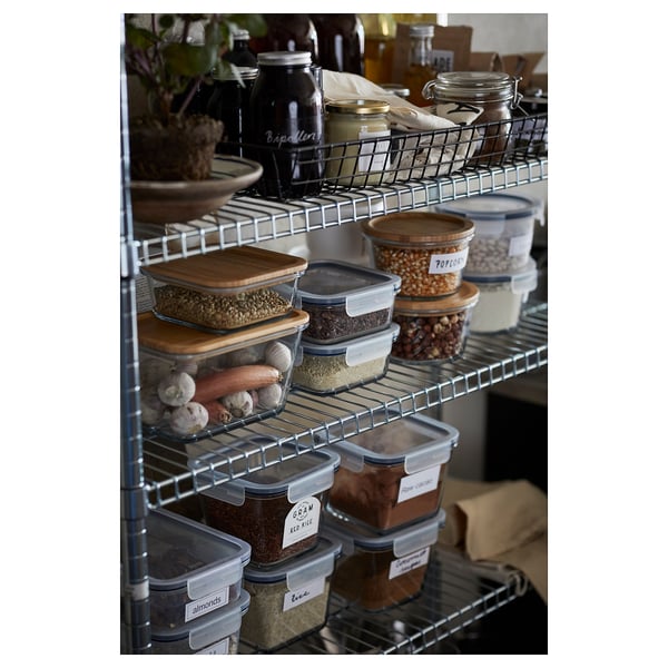 IKEA 365+ Food container, rectangular/glass, 1.0 l