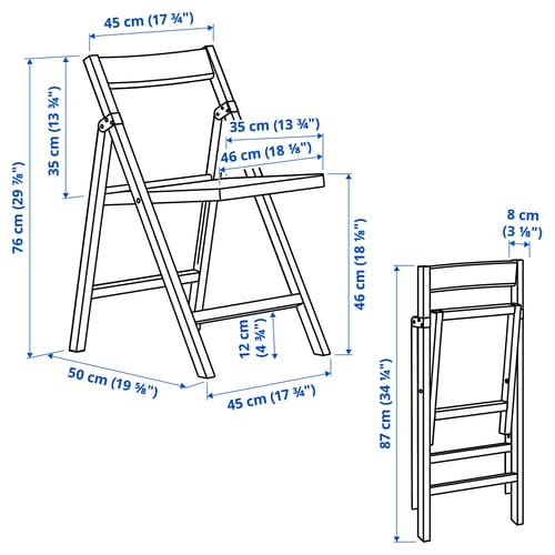 Illustration with measurements for the product: IKEA PS 2026.