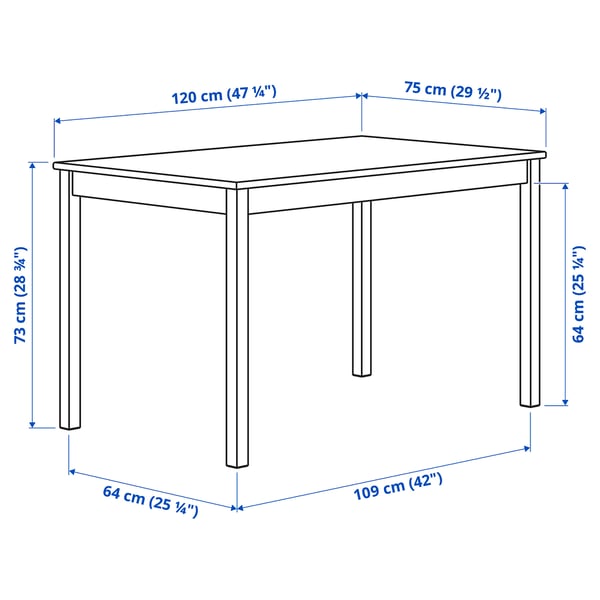INGO table, pine, 120x75 cm IKEA