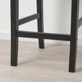 INGOLF Bar stool with backrest, brown-black/Nolhaga grey-beige, 65 cm