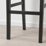 INGOLF Bar stool with backrest, brown-black/Nolhaga grey-beige, 75 cm
