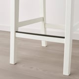INGOLF Bar stool with backrest, white/Hallarp beige, 65 cm