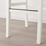 INGOLF Bar stool with backrest, white/Hallarp beige, 75 cm