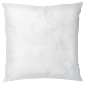 Square white sofa pillow, plain, soft fabric, simple design.