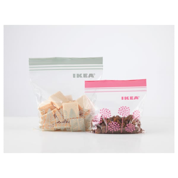 ISTAD Resealable bag, pink/green, 1/0.4 l