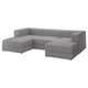 JÄTTEBO 3,5-seat mod sofa w chaise longues, armrests/Tonerud grey