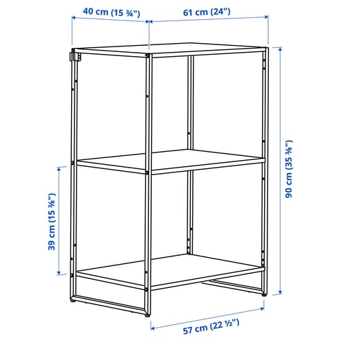 JOSTEIN shelving unit, in/outdoor/metal white, 61x40x90 cm IKEA