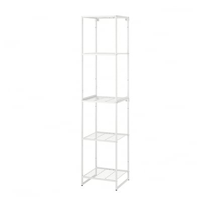 JOSTEIN Shelving unit, in/outdoor/wire white, 41x40x180 cm