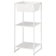 Option: JOSTEIN Shelving unit with container, in/outdoor/metal white, 41x40x90 cm