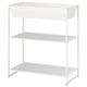 Option: JOSTEIN Shelving unit with container, in/outdoor/metal white, 81x40x90 cm