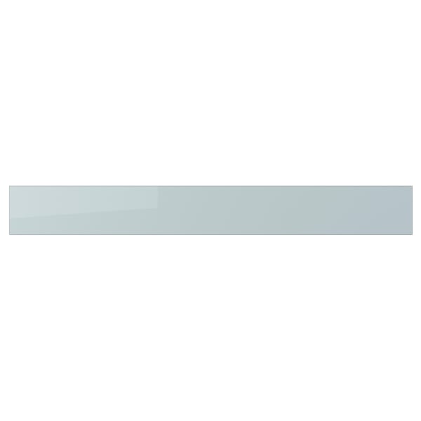KALLARP Drawer front, high-gloss light grey-blue, 80x10 cm