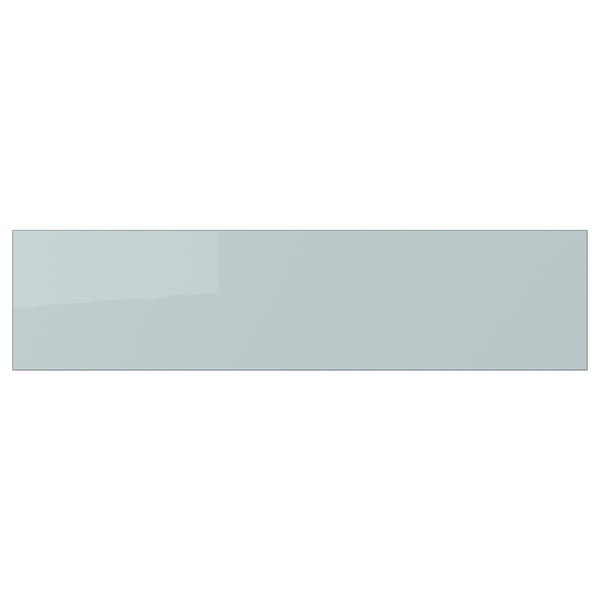 KALLARP Drawer front, high-gloss light grey-blue, 40x10 cm