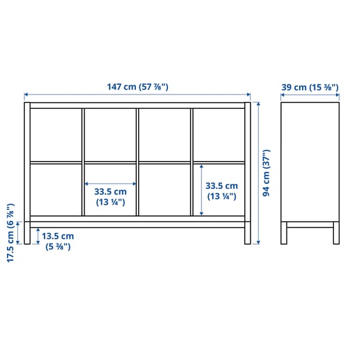 Illustration with measurements for the product: KALLAX.