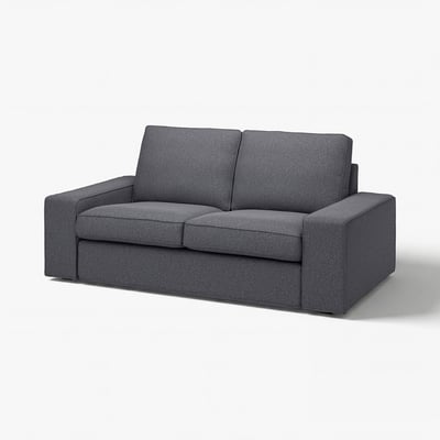 KIVIK grey sofa, modern design, deep cushions, pocket springs, wool-like fabric.
