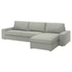 KIVIK 4-seat sofa with chaise longue, Gunnared light green