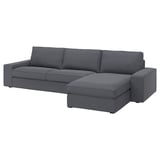KIVIK 4-seat sofa with chaise longue, Gunnared medium grey