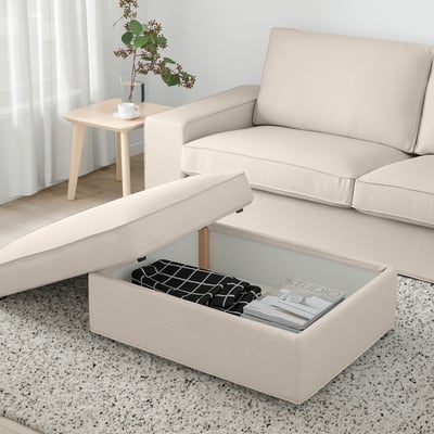 KIVIK Footstool with storage, Gunnared beige