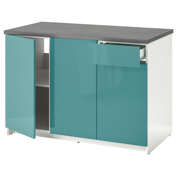 KNOXHULT Base cabinet with doors and drawer - high-gloss ...