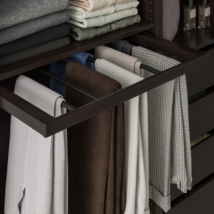 KOMPLEMENT Pullout trouser hanger, blackbrown, 75x58 cm IKEA