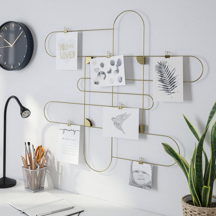KORSMON Memo board with clips, goldcolour IKEA