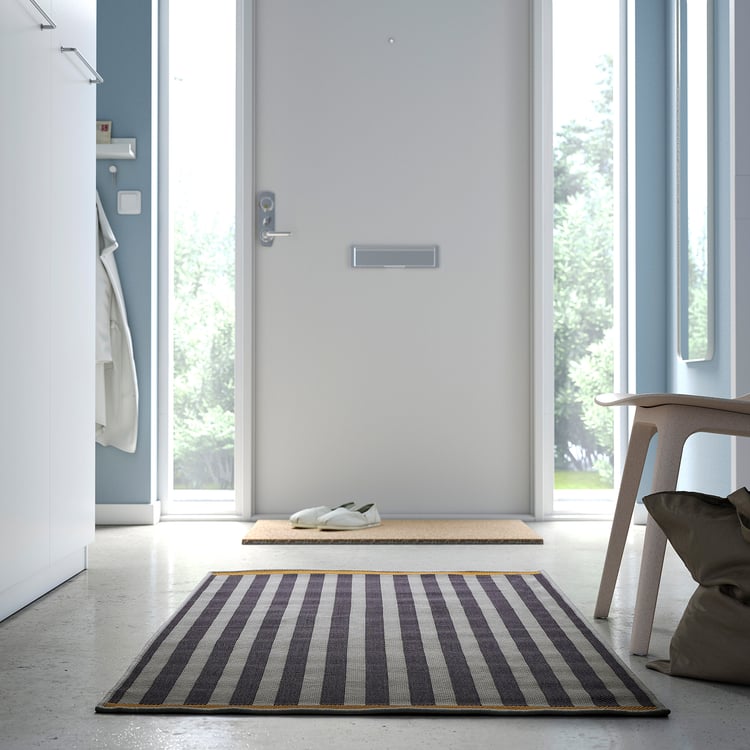 KORSNING Rug flatwoven, in/outdoor, multicolour light blue/striped, 80x150 cm IKEA