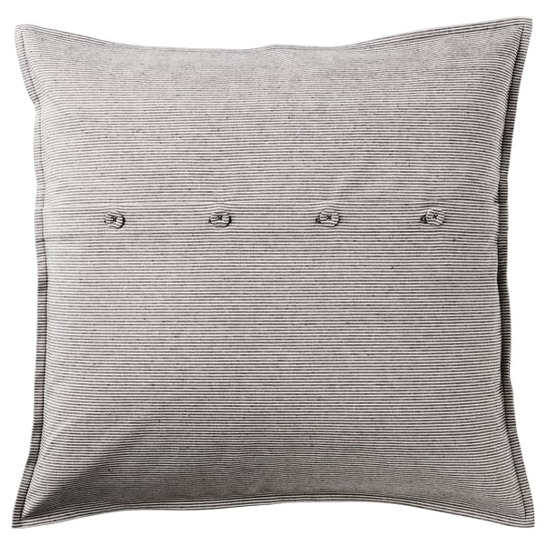 Kristianne Cushion Cover White Dark Grey Striped Ikea