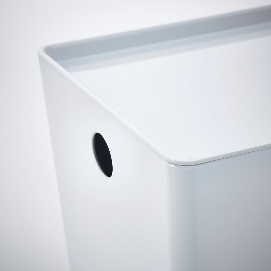 KUGGIS Box with lid, white, 18x26x15 cm IKEA