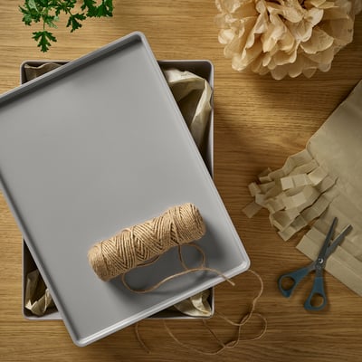 KUGGIS lid, light grey, rectangular, smooth surface, fits KUGGIS box.