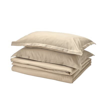 LÄKEVÄNDEROT Duvet cover and 2 pillowcases, beige, 240x220/50x80 cm