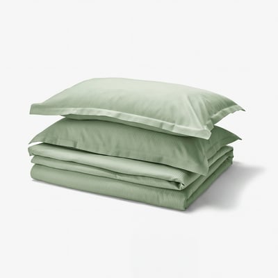 LÄKEVÄNDEROT Duvet cover and 2 pillowcases, light grey-green, 240x220/50x80 cm