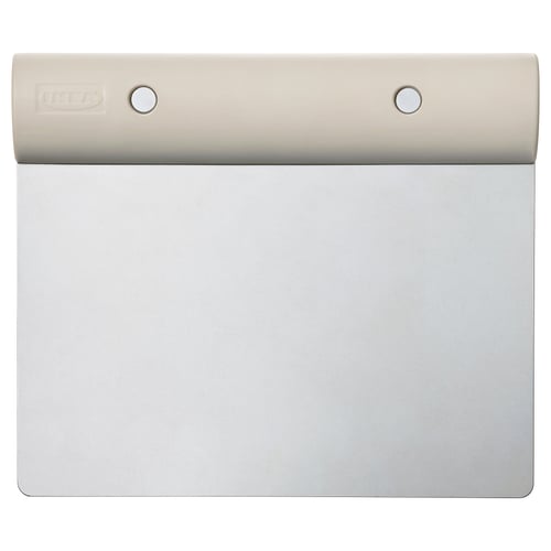 LÄTTBAKAD chopping board: white, sleek, plastic and stainless steel, rectangular.