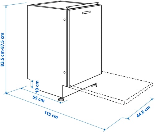 Illustration with measurements for the product: LAGAN.