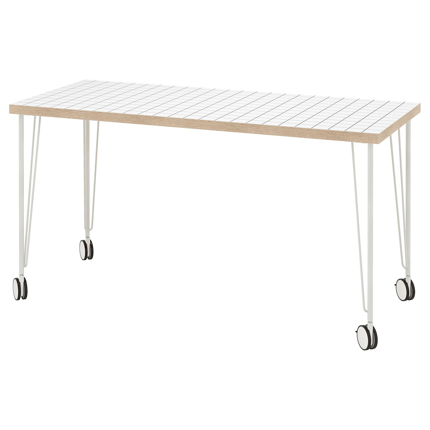 LAGKAPTEN / KRILLE desk, white anthracite/white, 140x60 cm IKEA