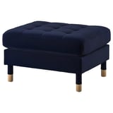 LANDSKRONA Footstool, Djuparp dark blue/wood