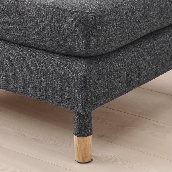 LANDSKRONA Footstool, Gunnared dark grey/wood
