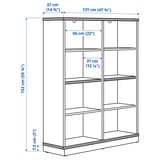 LANESUND Bookcase, grey-brown, 121x37x152 cm