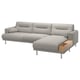 Option: LÅNGARYD 3-seat sofa w chaise longue, right, Lejde/light grey metal