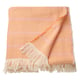 LAPPKATTFOT throw: bright orange-pink striped cotton, fringed edges.