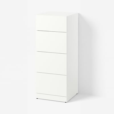 LASTARE Chest of 4 drawers, white, 40x42x100 cm