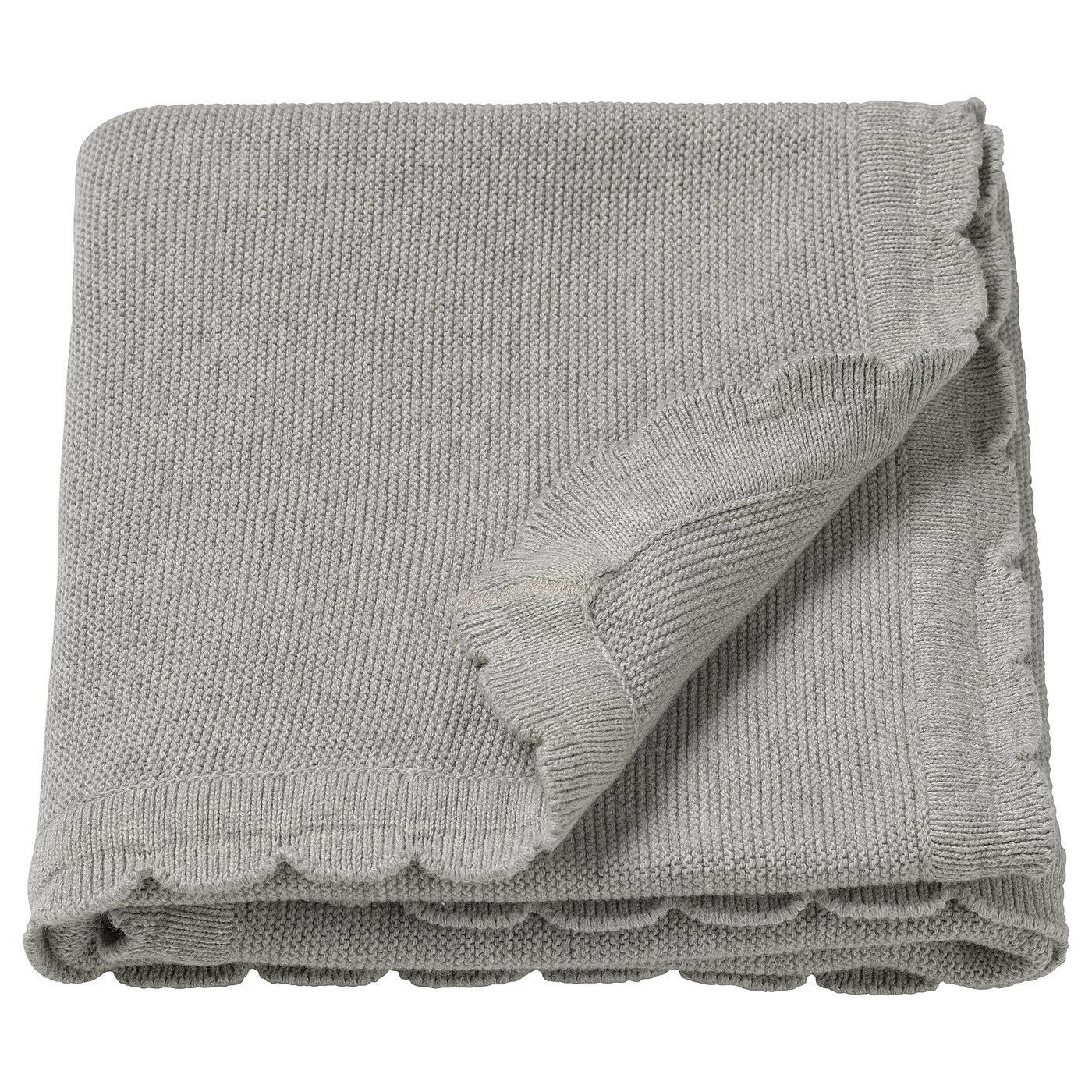 LEN blanket, knitted/grey, 70x90 cm IKEA