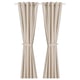 LENDA Curtains with tie-backs, 1 pair, off-white/with eyelets, 140x250 cm