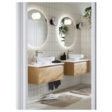 LERSJÖN Countertop wash-basin w water trap, white, 38x14 cm