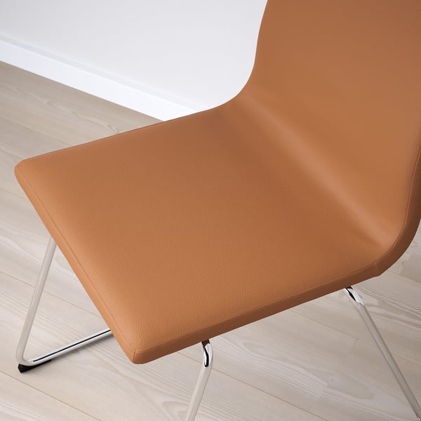 LILLÅNÄS Chair, chrome-plated/Bomstad golden-brown