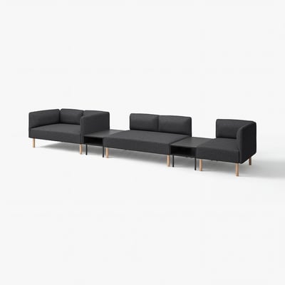 Modern grey LILLEHEM modular sofa set with wooden legs, clean lines, and minimalist design.