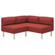 LILLEHEM Modular corner sofa, 2-seat, Gunnared/brown-red wood