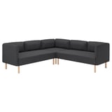 LILLEHEM Modular corner sofa, 4 seat, Gunnared dark grey/wood