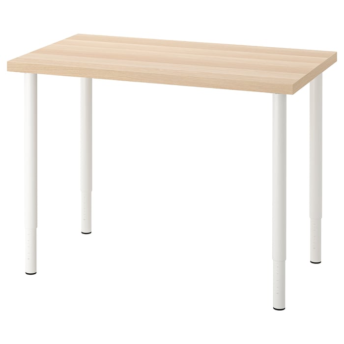 LINNMON / OLOV desk, white stained oak effect/white, 100x60 cm IKEA