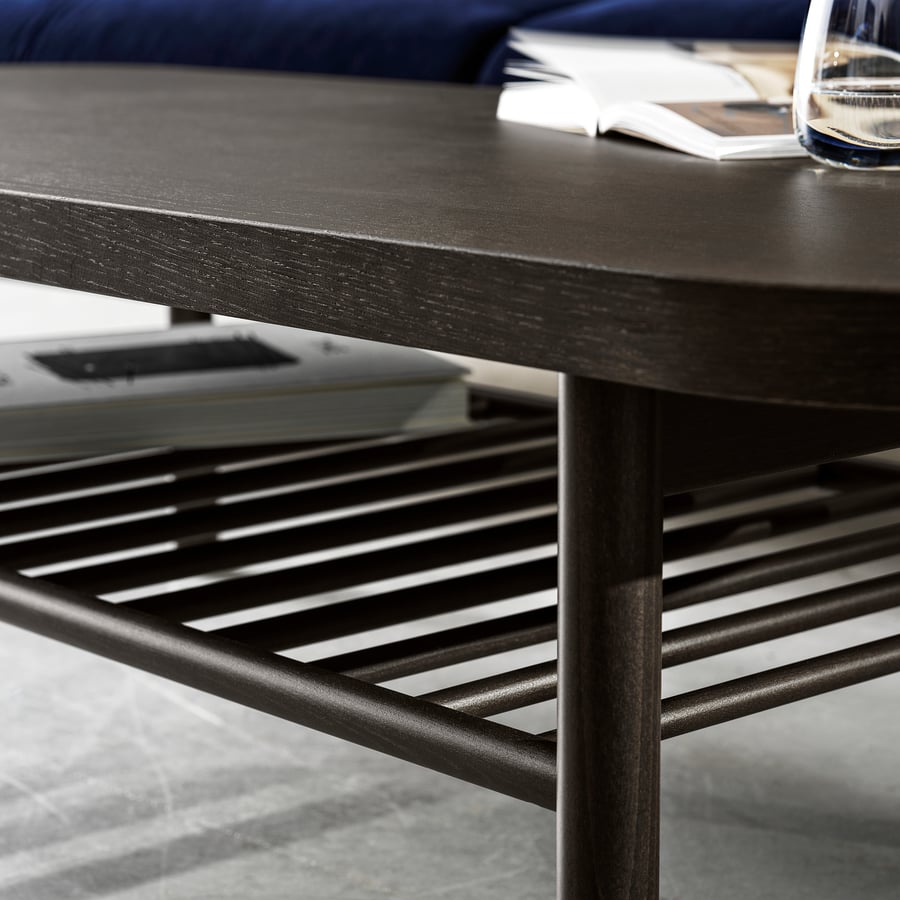 LISTERBY coffee table, dark brown stained oak veneer, 140x60 cm IKEA