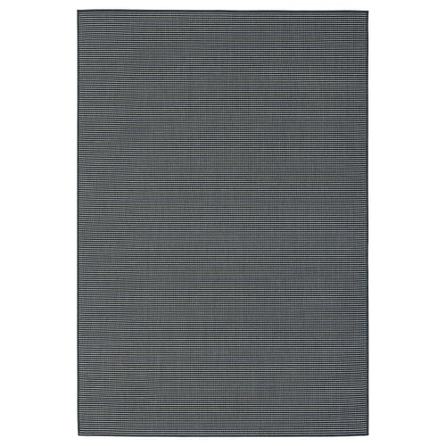 LUFTFARTYG Rug flatwoven, in/outdoor, black/stripe, 160x230 cm