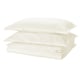 LUKTVICKER duvet set, white, waffle cotton, neatly folded, soft texture.